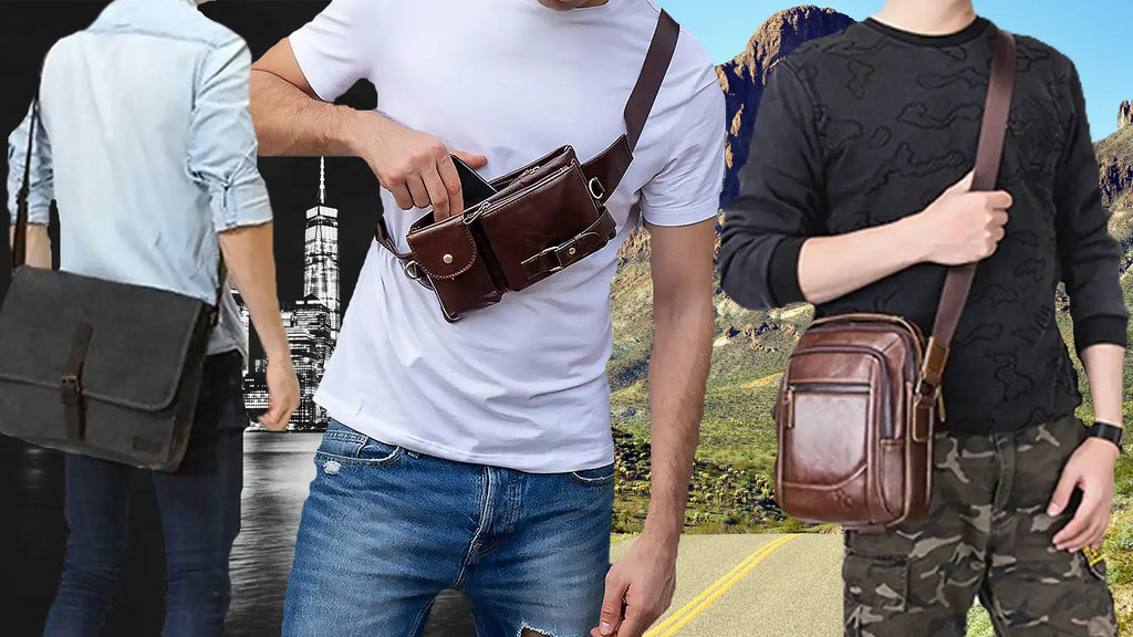 Sling Bag Men Genuine Leather: Murse Man Purse | Mens Bag | Pouch Waist Bag