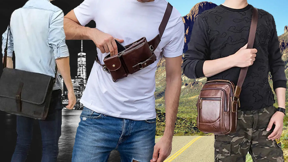 KNOMO Genuine part Leather Laptop Messenger Shoulder Travel Work Satchel  Man Bag | eBay
