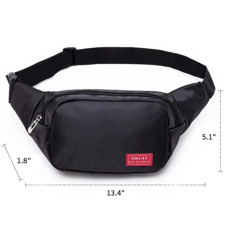 Black Fanny Pack Belt Bag: Murse Man Purse | Waist Bag - Man Purse Co
