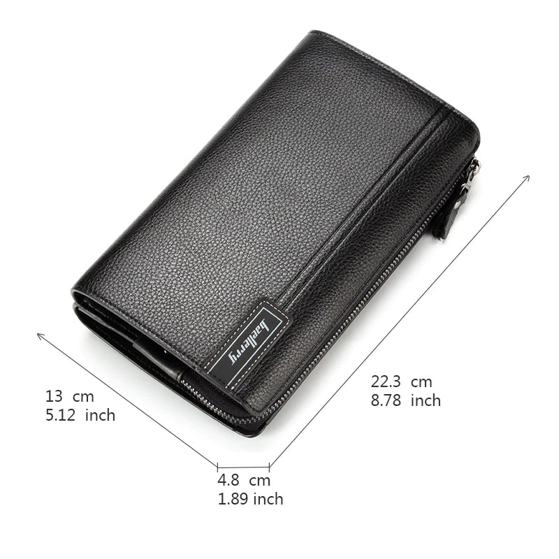 Clutch Bag for Man PU Leather Fashion Zipper Card Wallet Holder Phone Ipad  Pouch Hand Porter Wrist Strap Envelope Bag Male Purse - AliExpress