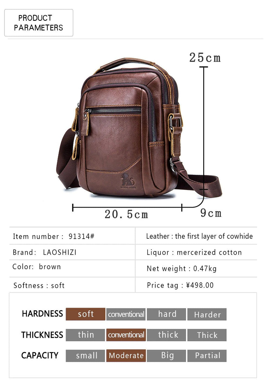 Genuine Leather Guide Bag, Cross Body Bag, Murse, Man Purse, Travel Bag,  Leather Purse
