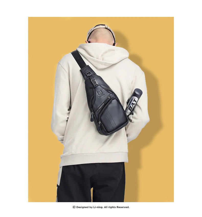 Genuine Leather chest bag: Murse Man Purse | Mens Bag | Pouch Waist Bag - Man Purse Co
