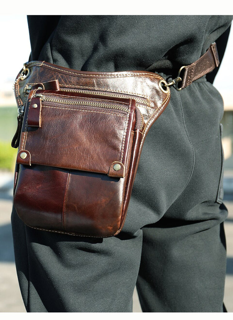 Genuine Leather Men Fanny Pack Waist Bag: Murse Man Purse | Mens Bag | Pouch Waist Bag - Man Purse Co