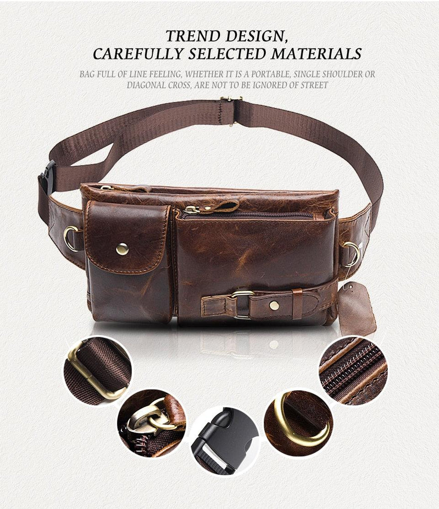 Genuine Leather Waist Packs Men: Murse Man Purse | Mens Bag | Pouch Waist Bag - Man Purse Co