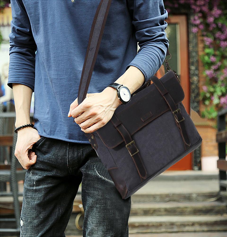 Hengwin Genuine Leather Phone Crossbody Bag with Shoulder Strap Men Purse  Belt L | eBay
