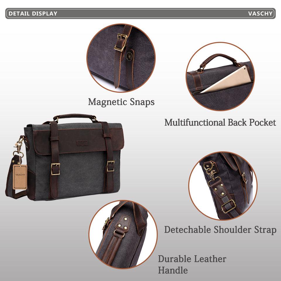 Men Vintage Briefcase Canvas Bag: Murse Man Purse | Mens Bag | Pouch Waist Bag - Man Purse Co